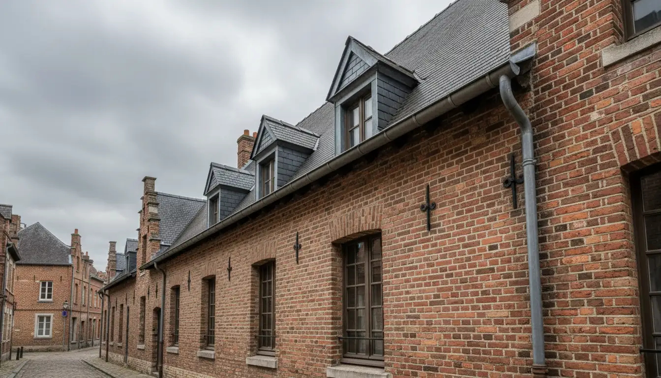 gouttiere zinc Lille maison flamande brique rouge