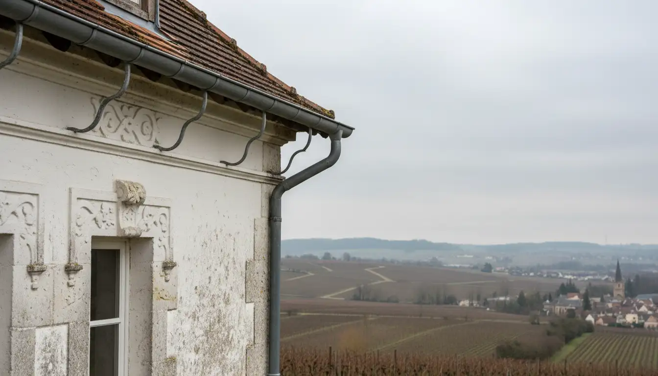 gouttiere zinc Reims maison champenoise pierre calcaire