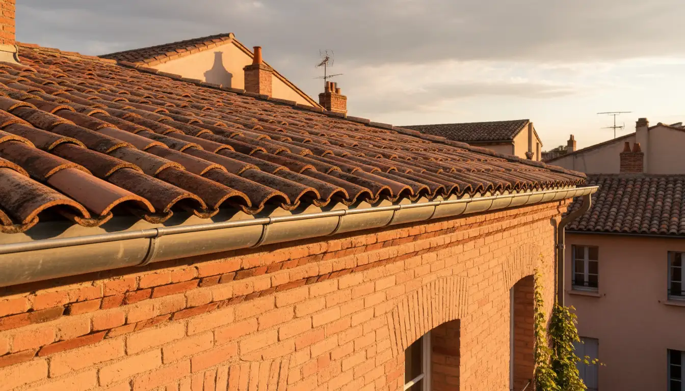 gouttiere aluminium Toulouse maison brique rose